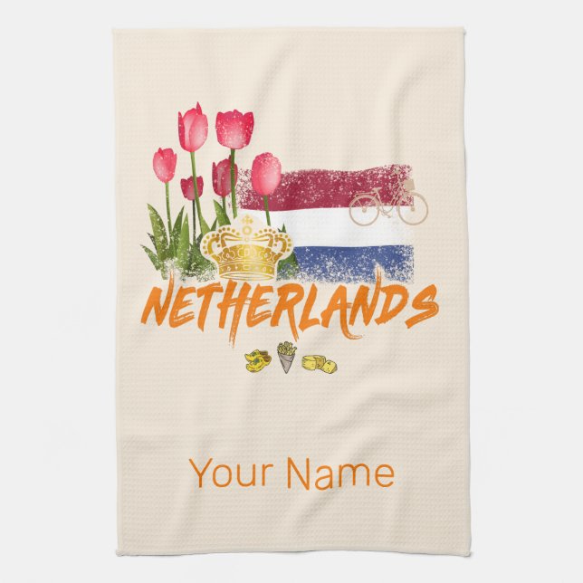 Niederlande Vintag Holland Flag und Niederländisch Geschirrtuch (Vertikal)