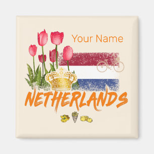 Niederlande Vintag Holland Flag und Niederländisch Magnet