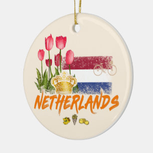 Niederlande Vintage Holland-Flagge und niederländi Keramik Ornament