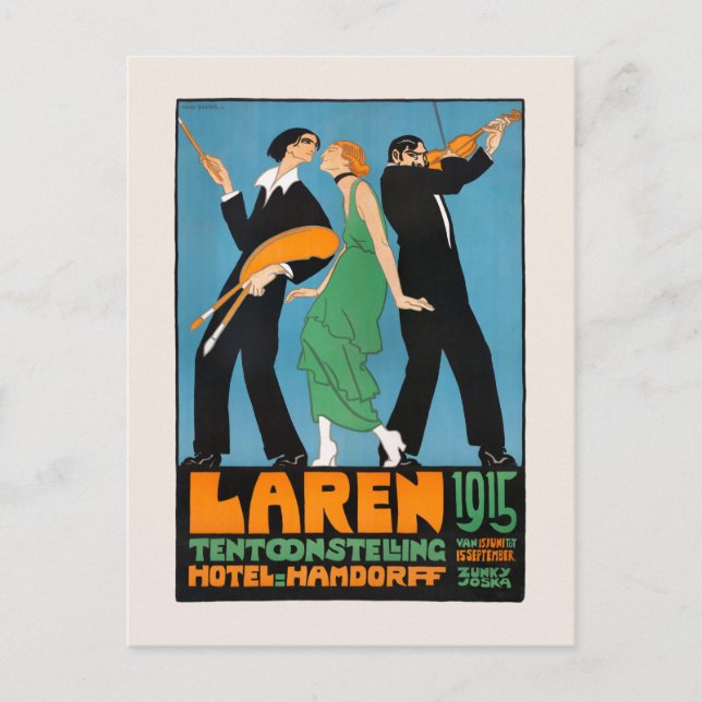 Niederlande Vintages Werbeplakat Laren 1915 Postkarte (Vorderseite)