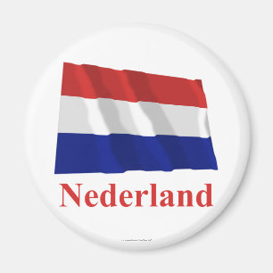 Niederlande Waving Flag mit Name in Niederländisch Magnet