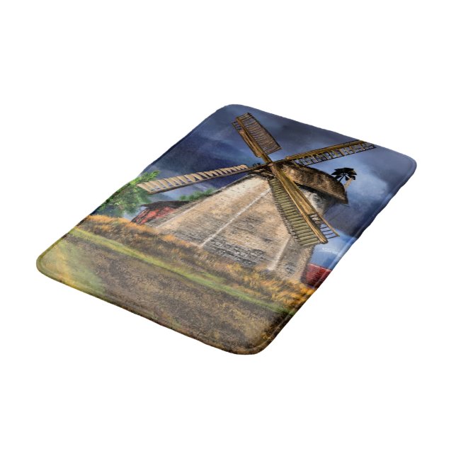 Niederlande Windmill Bath Mat Badematte (Schrägansicht)