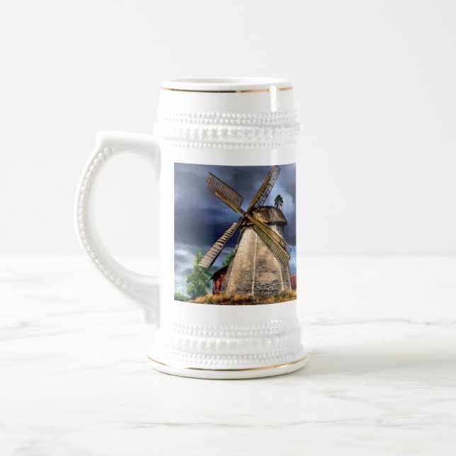 Niederlande Windmill Landscape Beer Stein Bierglas (Links)