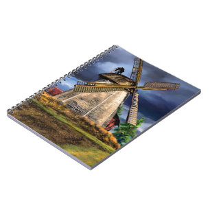 Niederlande Windmill Landscape Notebook Notizblock
