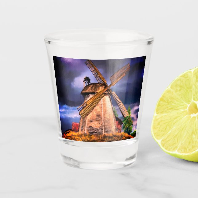 Niederlande Windmill Shot Glass Schnapsglas (Vorderseite)