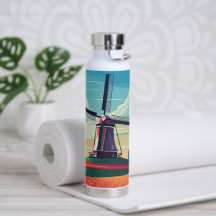 Niederlande Windmühle Tulpenfeld Reise Geschenk