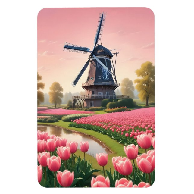 Niederlande Windmühlen Magnet (Vertikal)