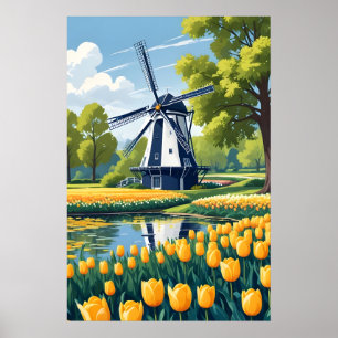 Niederlande Windmühlen Poster