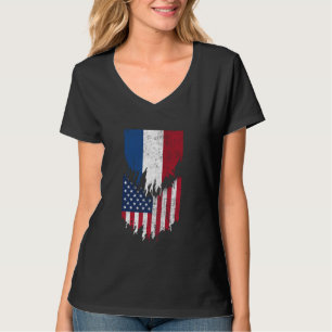 Niederländisch American Flags Ripped Torn Niederla T-Shirt
