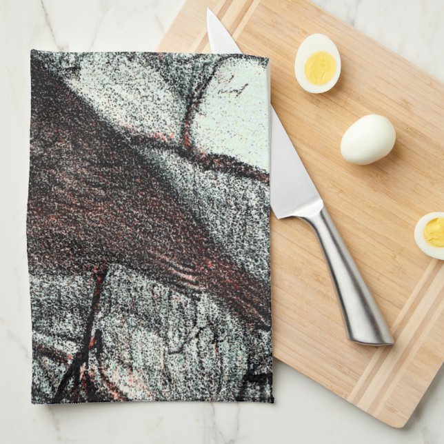 Niederländisch Art Nouveau Robin Bird im Winter Geschirrtuch (Viertel Falte)