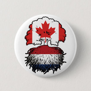 Niederländisch Canadian Canada Tree Roots Flag Button