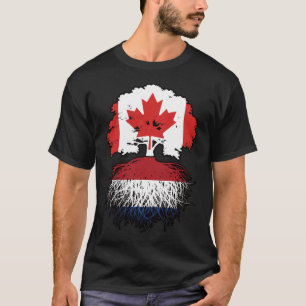 Niederländisch Canadian Canada Tree Roots Flag T-Shirt