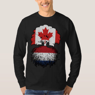 Niederländisch Canadian Canada Tree Roots Flag T-Shirt