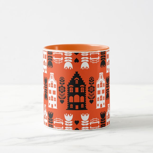 Niederländisch Folk Art Print Tasse (Zentrum)