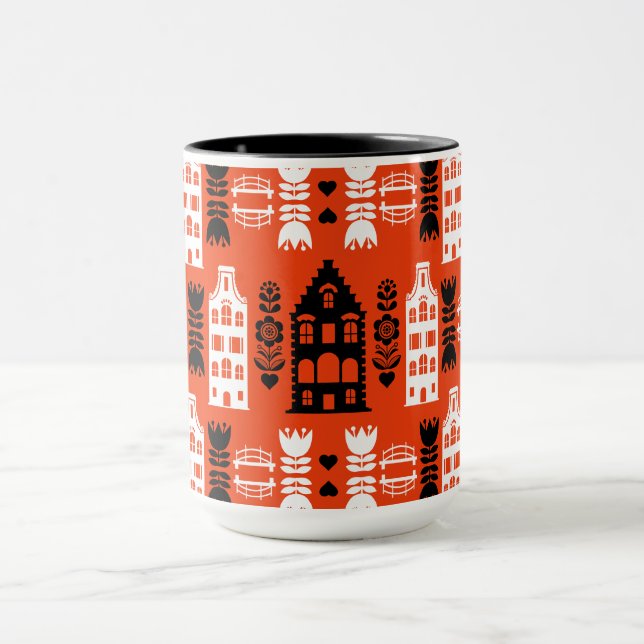 Niederländisch Folk Art Print Tasse (Zentrum)