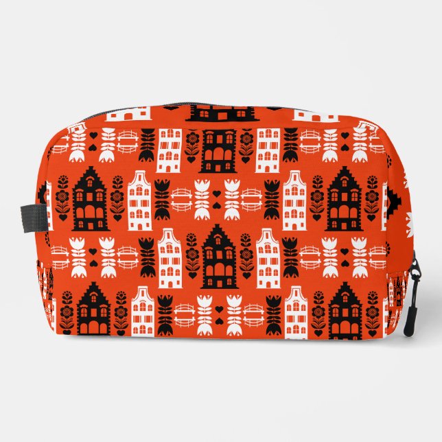 Niederländisch Folk Art Print Waschbeutel (Vorderseite)