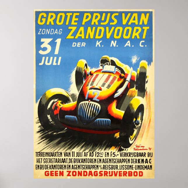 Niederländisch Grand Prix Zandvoort Formel 1 Poster (Vorne)