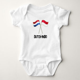 Niederländisch-Indo mit zwei Flaggen Baby Strampler