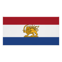 Niederländisch-Iranische Löwe-und-Sonne-Erbeflagge