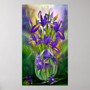 Niederländisch Iris in Iris Vase Fine Art Poster/P Poster