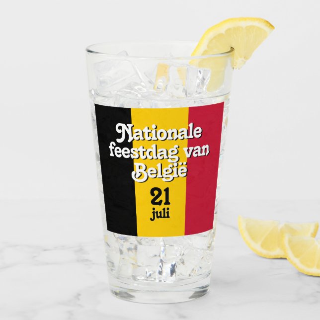 Niederländisch Nationale feestdag van België belgi Glas (Rückseite Ice)