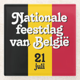 Niederländisch Nationale feestdag van België belgi Glasuntersetzer