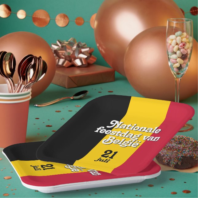 Niederländisch Nationale feestdag van België belgi Pappteller (Multi)