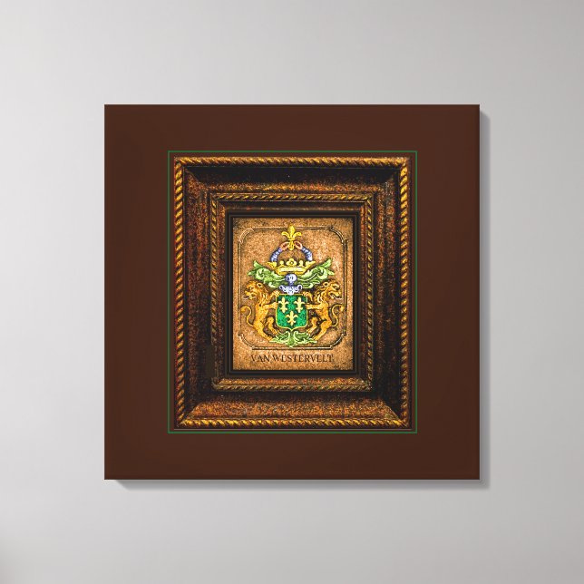 Niederländisch van Westervelt Familienwappen gerah Leinwanddruck (Vorderseite)