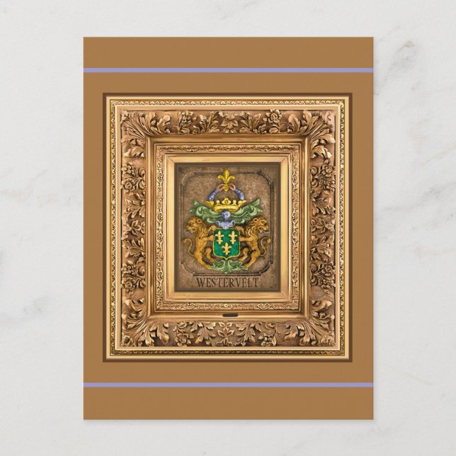 Niederländisch Van Westervelt Familienwappen Postkarte (Vorderseite)