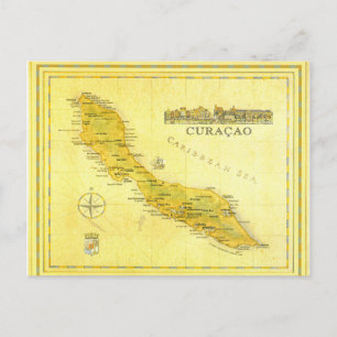 Niederländische Antillen, Curacao-Karte (Papier) Postkarte