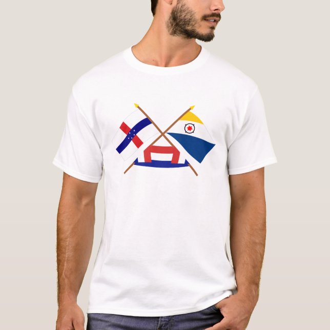 Niederländische Antillen und Bonaire gekreuzte T-Shirt (Vorderseite)