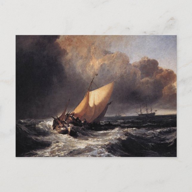 Niederländische Boote in einem Gale Postkarte (Vorderseite)