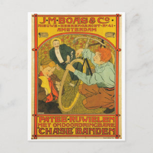 Niederländische Fahrradreparaturwerbung 1897 Postkarte