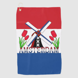 Niederländische Flagge Amsterdam Golfhandtuch