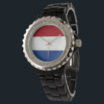 niederländische Flagge Armbanduhr<br><div class="desc">Ein ideales Geschenk für alle, die Patrioten ihres Landes sind!</div>