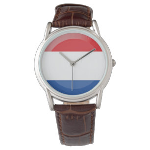 Niederländische Flagge Armbanduhr