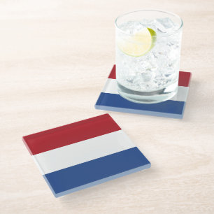 niederländische Flagge Glasuntersetzer
