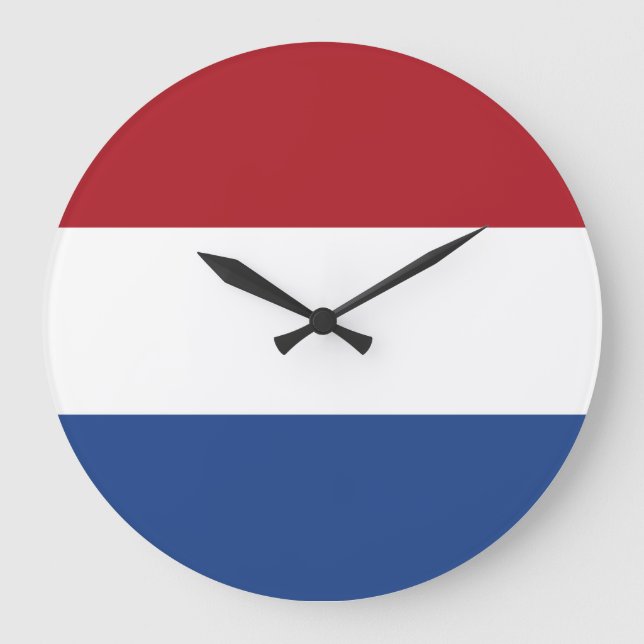 Niederländische Flagge Große Wanduhr (Vorderseite)