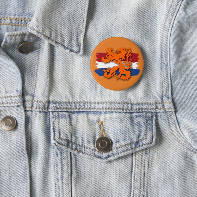 Niederländische Flagge Orange Lion Team Holland Button (Beispiel)