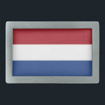 Niederländische Flagge Rechteckige Gürtelschnalle<br><div class="desc">Patriotische Flagge der Niederlande.</div>