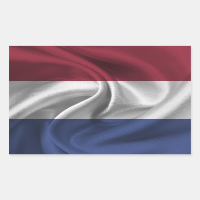 Niederländische Flagge Rechteckiger Aufkleber (Vorderseite)
