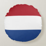 Niederländische Flagge Rundes Kissen<br><div class="desc">Patriotische Flagge der Niederlande.</div>