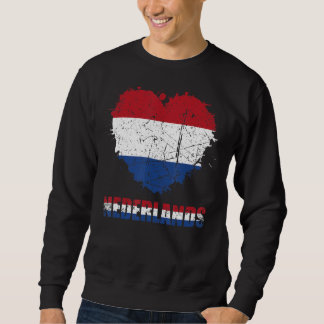 Niederländische Flagge Vintage-Herz-Grafik Holland Sweatshirt