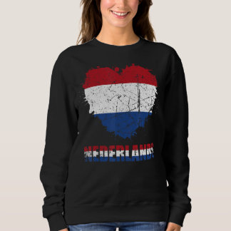 Niederländische Flagge Vintage-Herz-Grafik Holland Sweatshirt