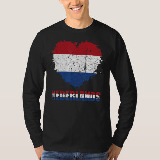 Niederländische Flagge Vintage Herz Grafik Holland T-Shirt