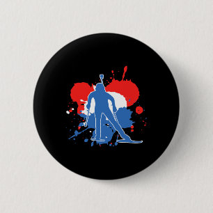 Niederländische Flaggenbiathlonistin - Niederländi Button
