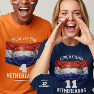 Niederländische Fußball-Nationalflagge Erbe Fußbal T-Shirt