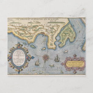 Niederländische Handelskarte für die Ostsee Postkarte