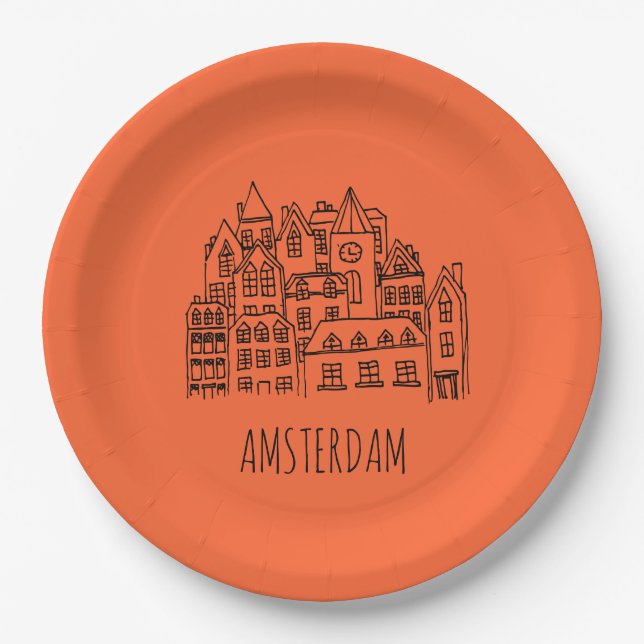 Niederländische Holland Stadt-Andenken Amsterdams Pappteller (Vorderseite)
