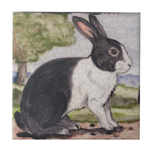 Niederländische Kaninchen Bunny Black & White Lan Fliese